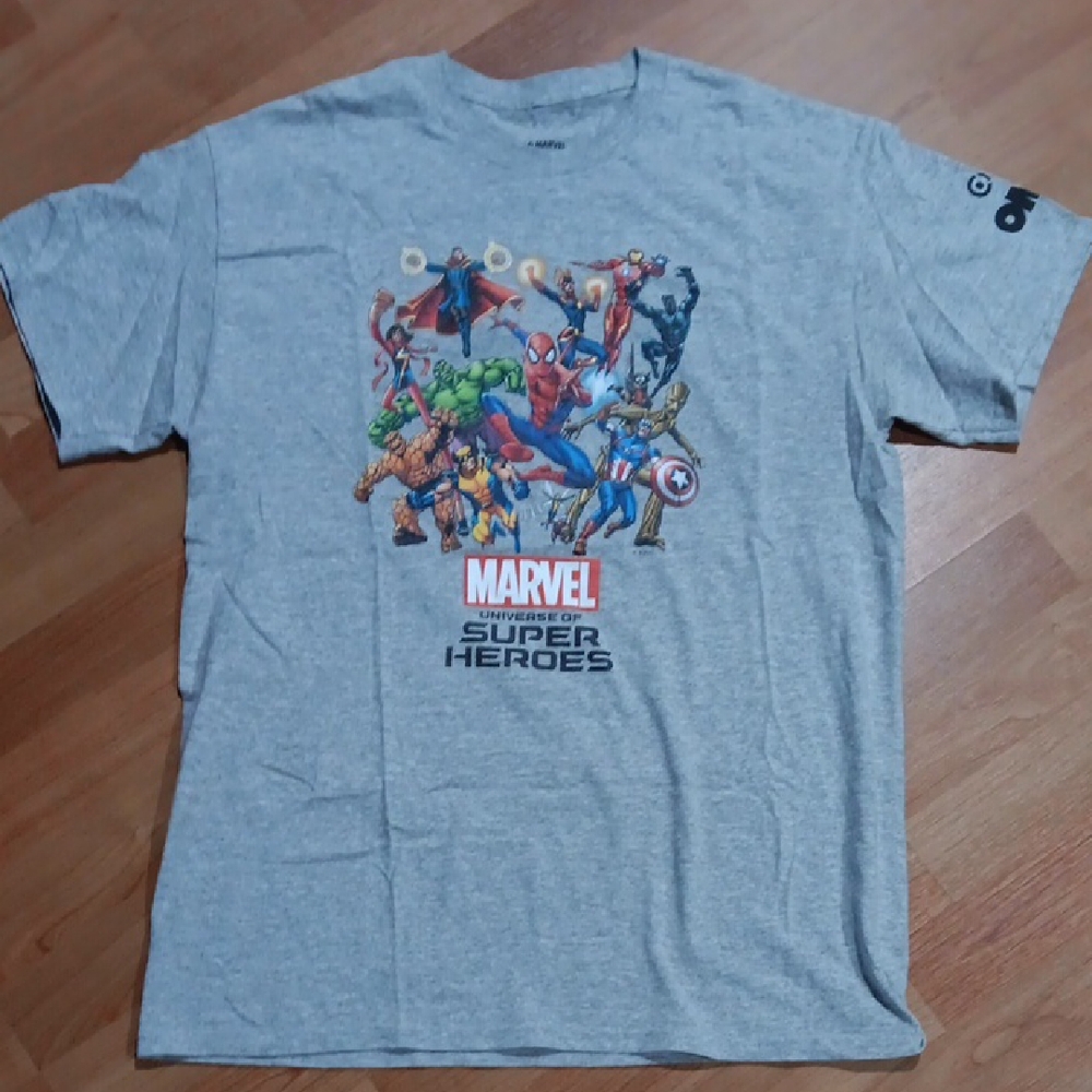 3/$20 Marvel Heroes Gray Short Sleeve Tee